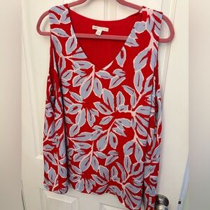 Cato size 18/20 w Red Floral V-Neck Top